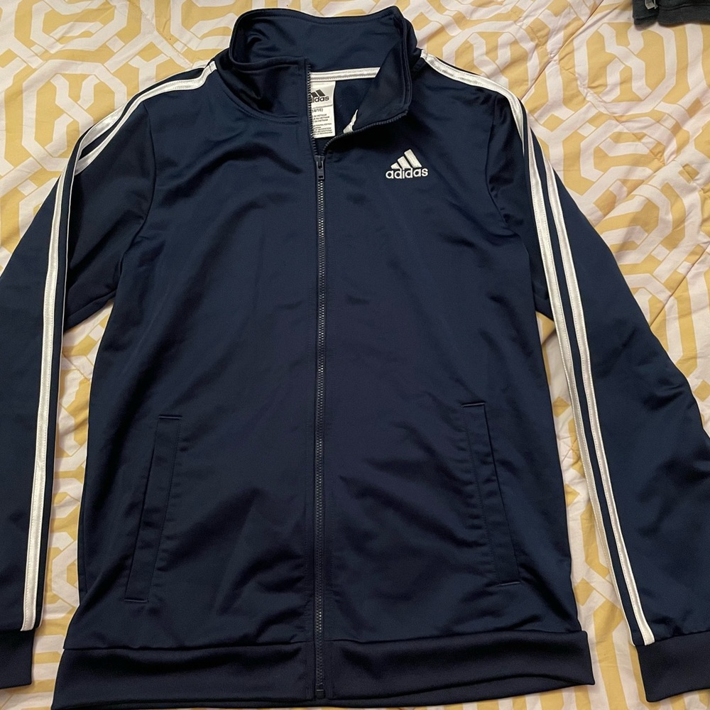 Boy adidas navy zip up jacket